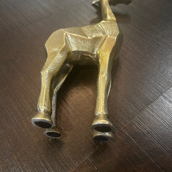 Gold Metal Giraffe Figurine Home Decor Sculpture 12” Tall - Picture 5 of 8